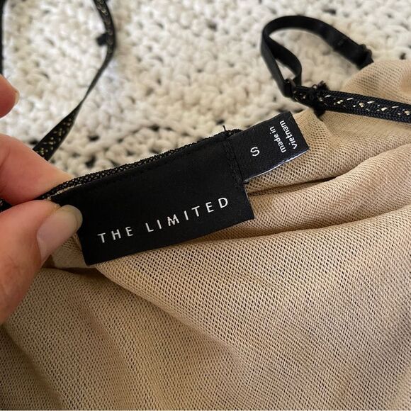 The Limited Mesh Sequin Y2K Babydoll Cami Tank Top Black small whimsygoth fairy - Picture 3 of 7